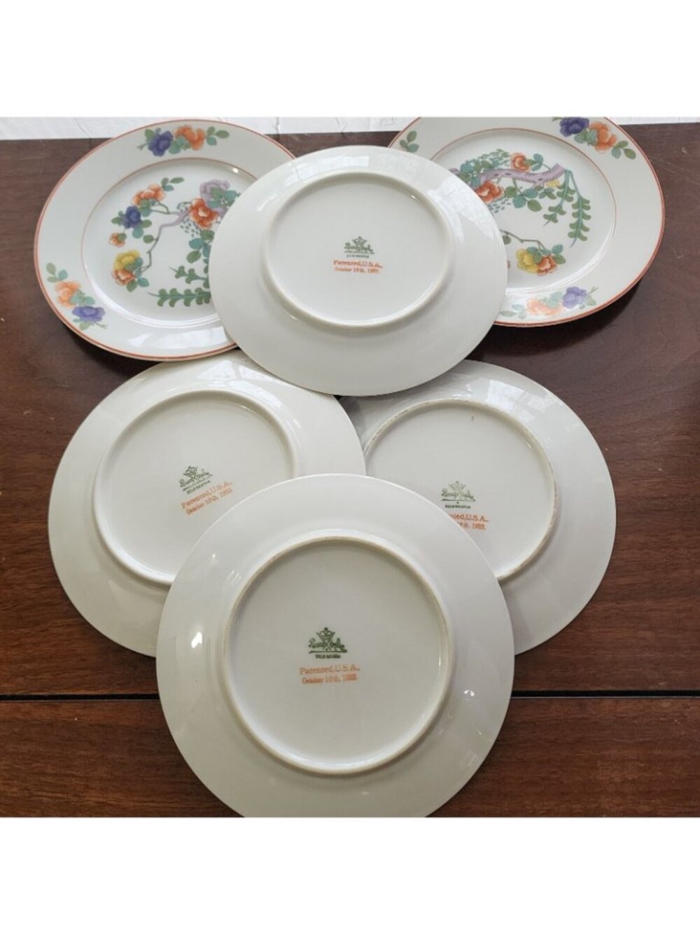 6 Rosenthal Indian Tree Bread Plates Antique 1923 Selb Bavaria vintage Floral Sa - Picture 8 of 14